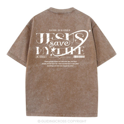 Jesus Save My Life Christian Washed T-Shirt