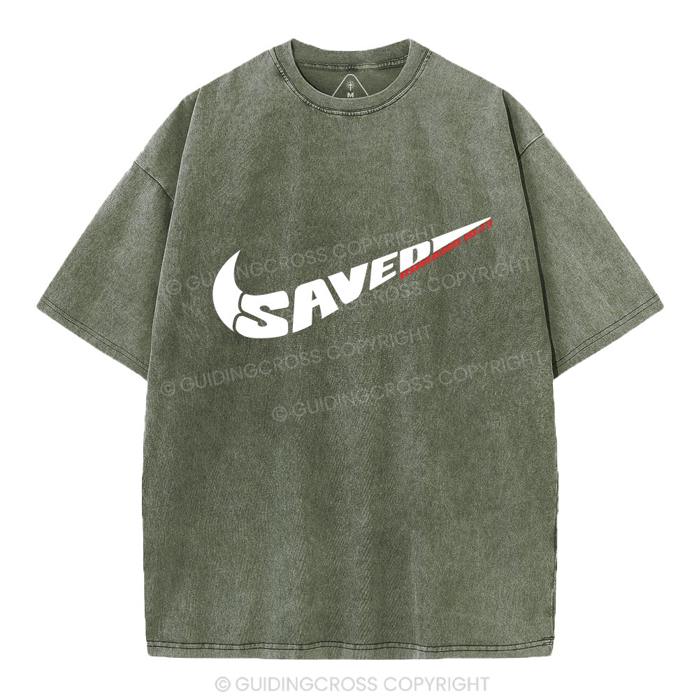Jesus Saved  Christian Washed T-Shirt