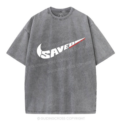 Jesus Saved  Christian Washed T-Shirt