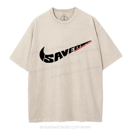 Jesus Saved  Christian Washed T-Shirt