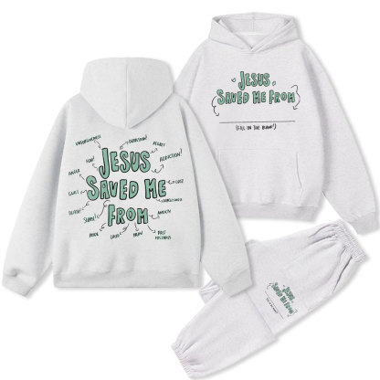 Jesus Saved Me From Christian Premium Fleece Hoodie Set