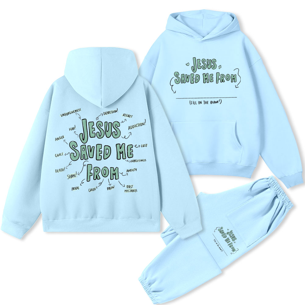 Jesus Saved Me From Christian Premium Fleece Hoodie Set