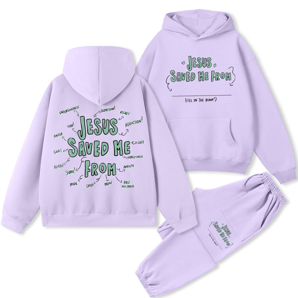 Jesus Saved Me From Christian Premium Fleece Hoodie Set