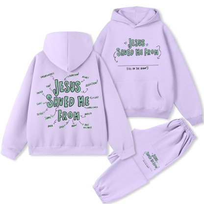 Jesus Saved Me From Christian Premium Fleece Hoodie Set