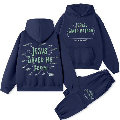 Jesus Saved Me From Christian Premium Fleece Hoodie Set