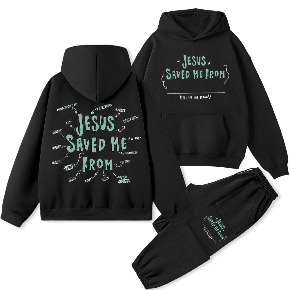 Jesus Saved Me From Christian Premium Fleece Hoodie Set
