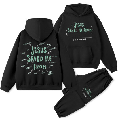 Jesus Saved Me From Christian Premium Fleece Hoodie Set