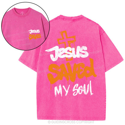 Jesus Saved My Soul Christian Washed T-Shirt