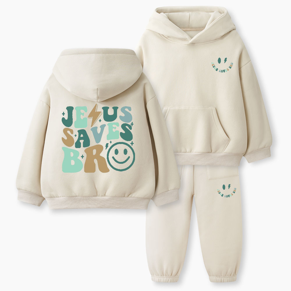 Jesus Saves Bro Christian Kid Fleece Hoodie Set