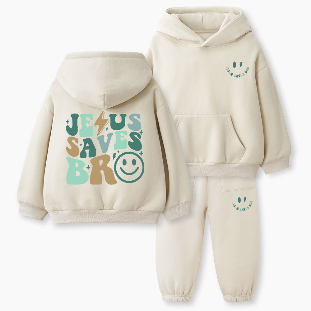 Jesus Saves Bro Christian Kid Fleece Hoodie Set