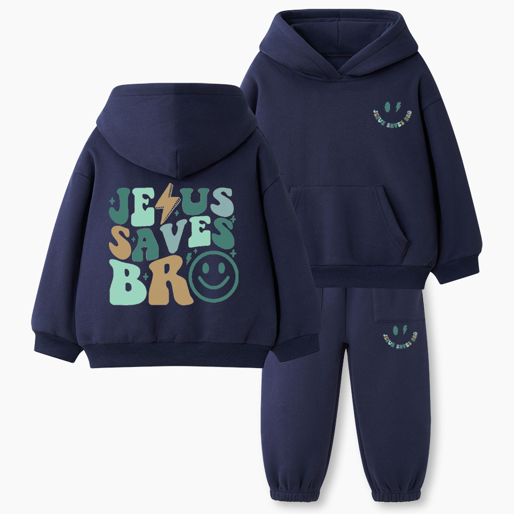 Jesus Saves Bro Christian Kid Fleece Hoodie Set