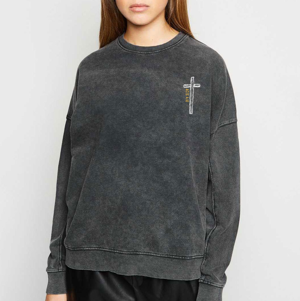 Jesus Saves Chirstian Washed Sweatshirt
