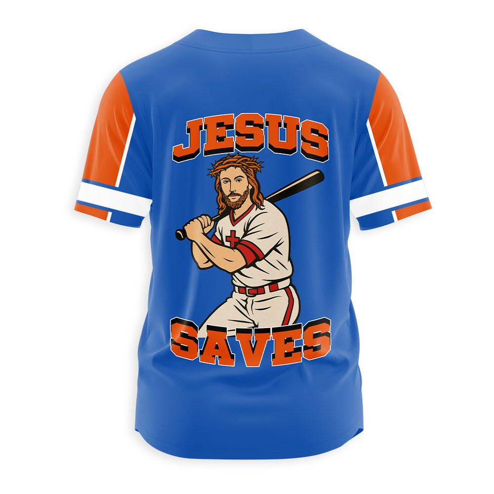 Jesus Saves Christian Baseball Jersey
