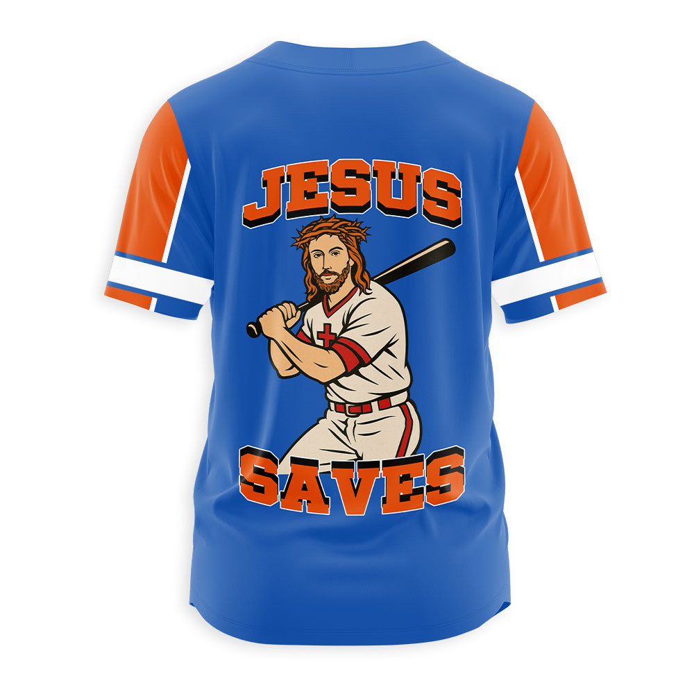 Jesus Saves Christian Baseball Jersey