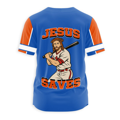 Jesus Saves Christian Baseball Jersey