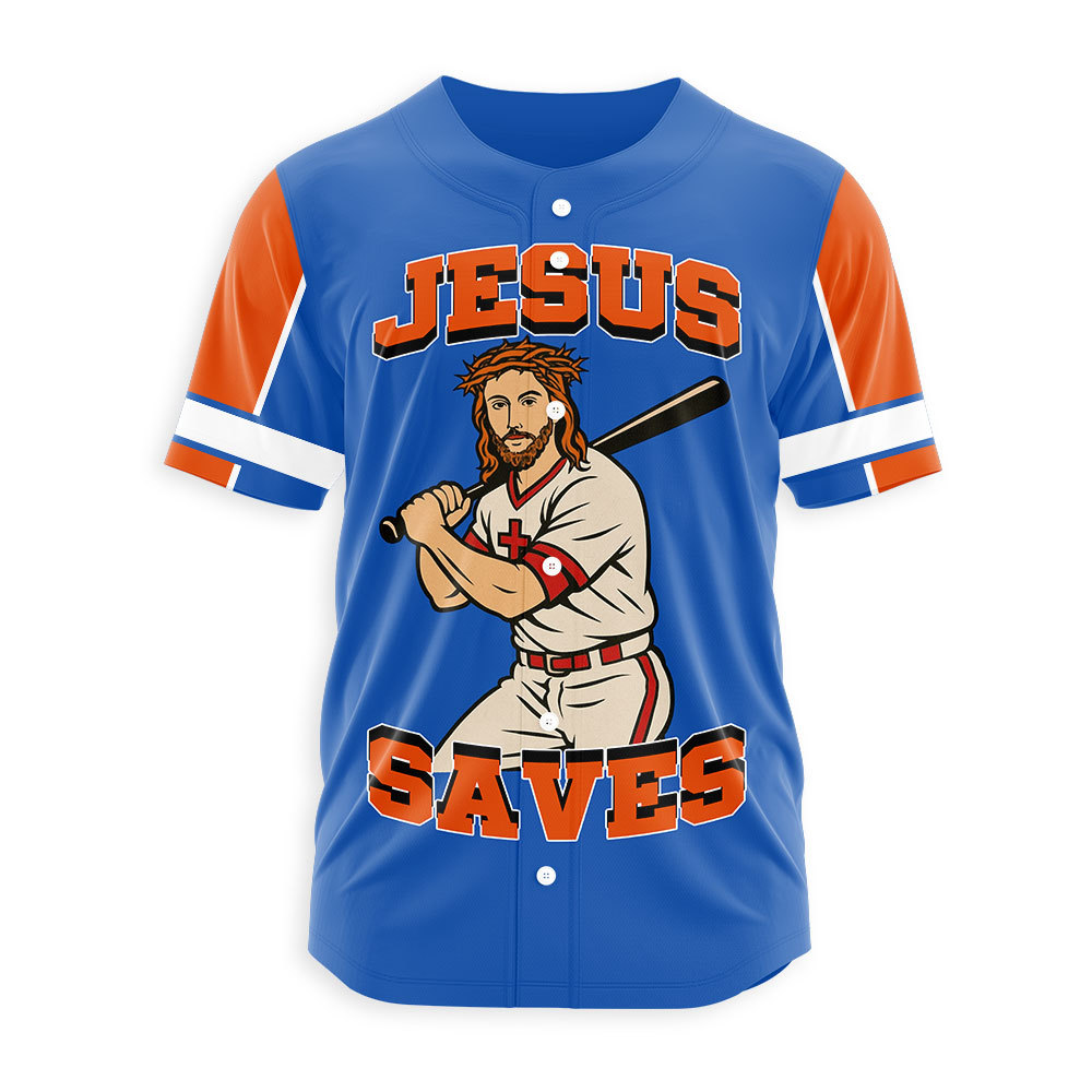 Jesus Saves Christian Baseball Jersey
