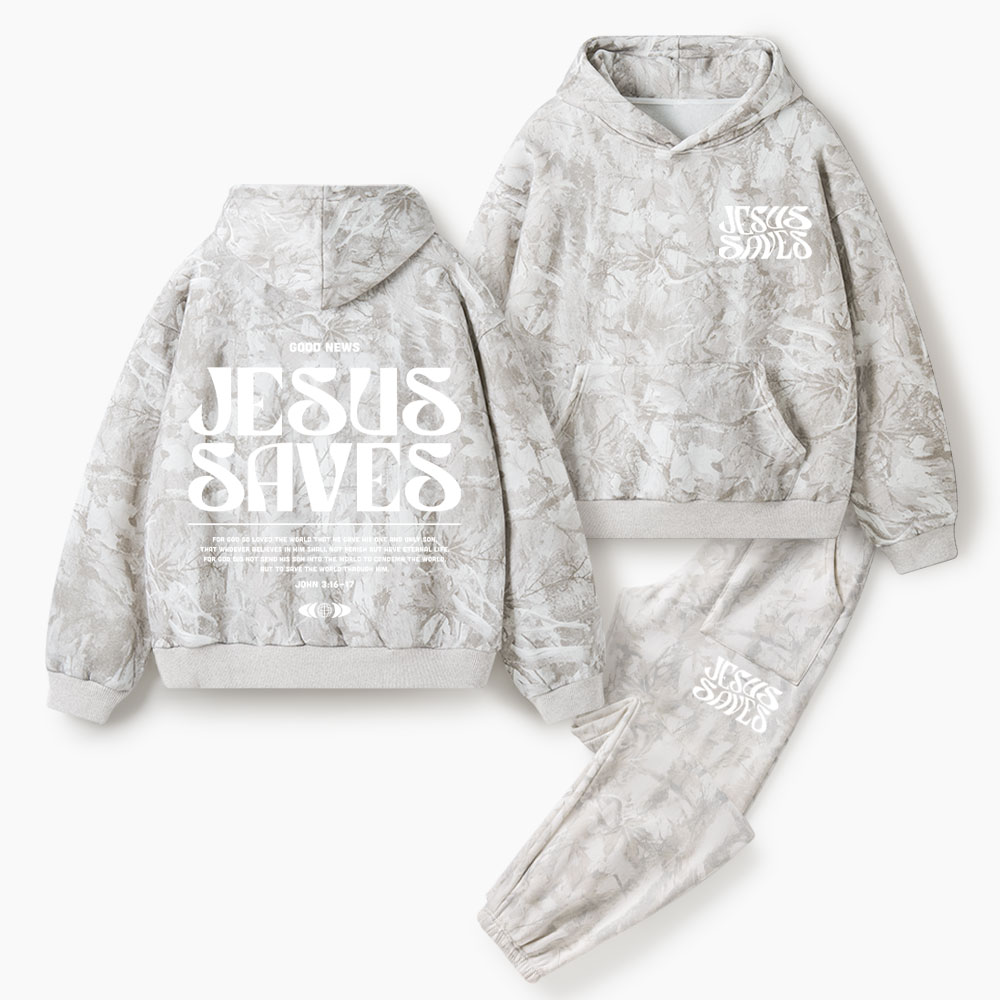 Jesus Saves Christian Camo Fleece Hoodie Set