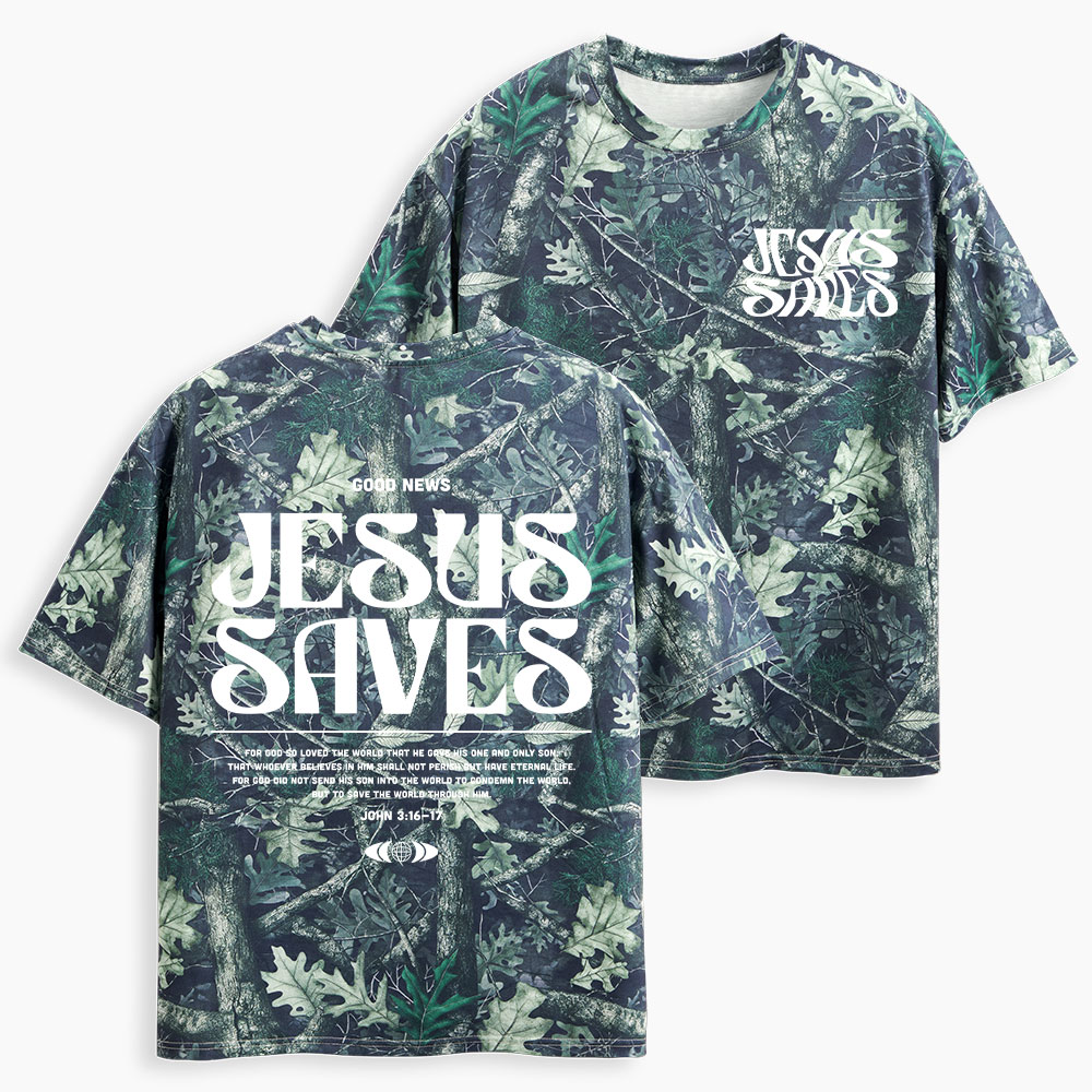 Jesus Saves Christian Camo T-Shirt