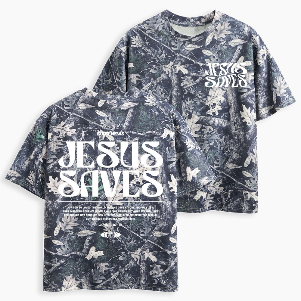 Jesus Saves Christian Camo T-Shirt