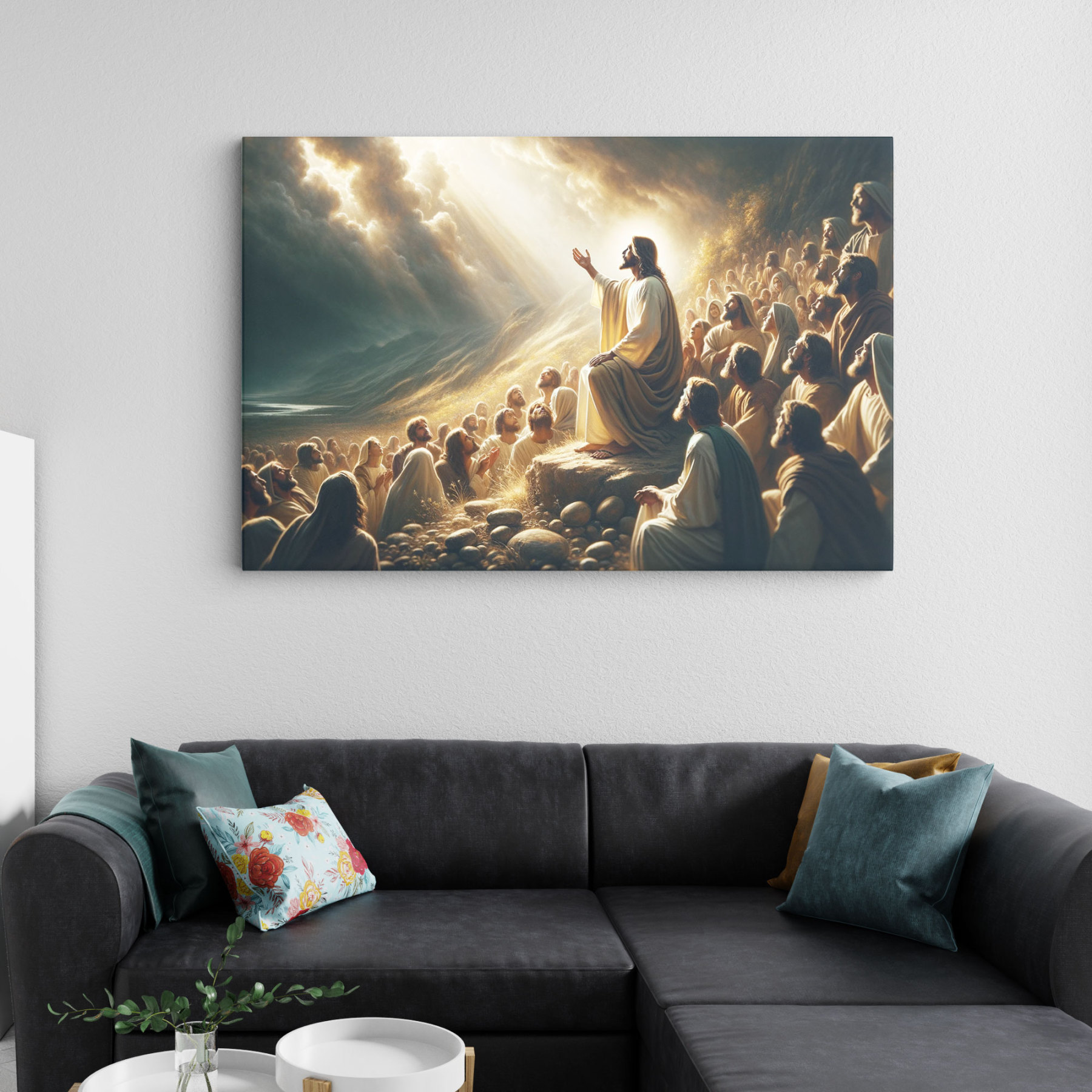 Jesus Saves Christian Canvas Wall Art