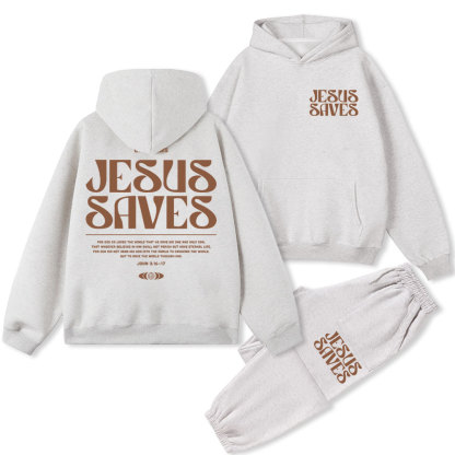 Jesus Saves Christian Fleece Hoodie Set