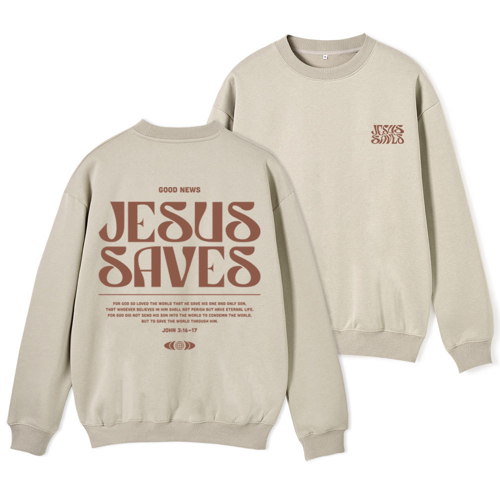 Jesus Saves Christian Fleece Sweatshirt