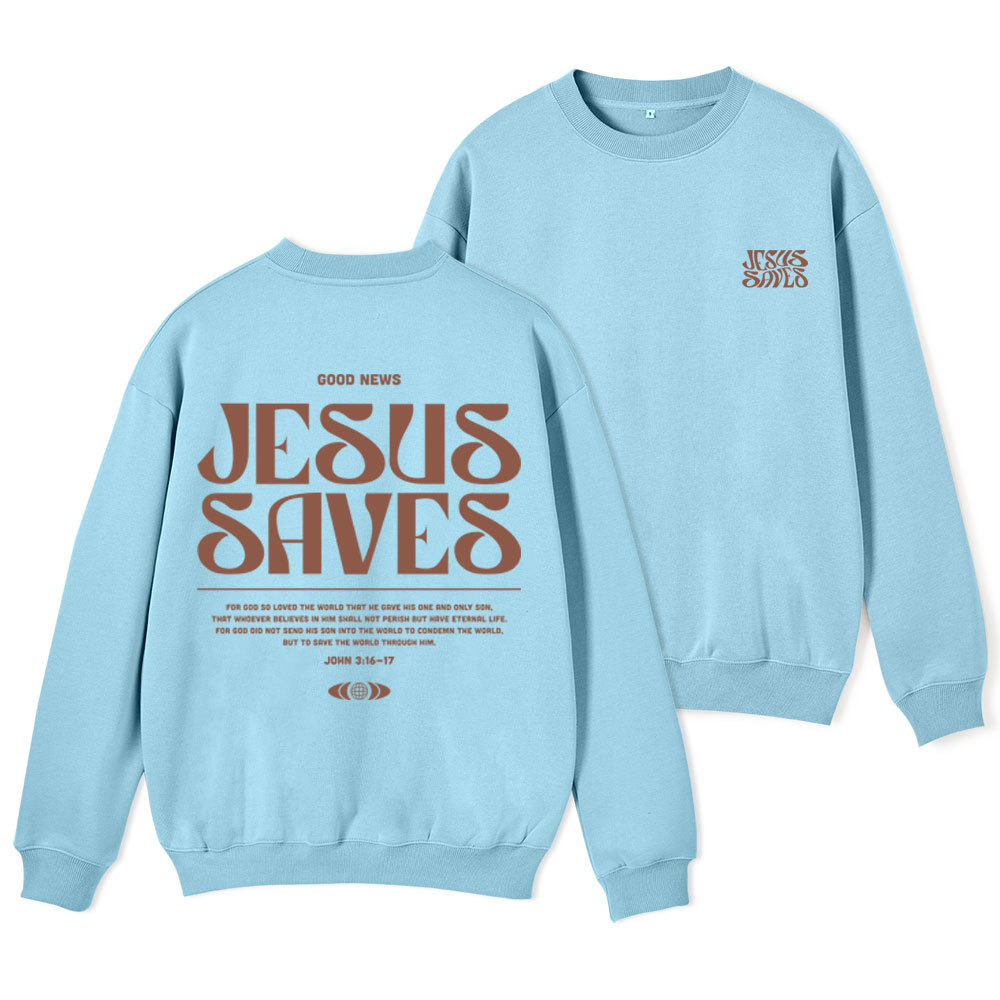 Jesus Saves Christian Fleece Sweatshirt Sale - GuidingCross