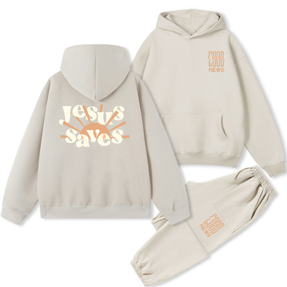 Jesus Saves Christian Fleece Hoodie Set