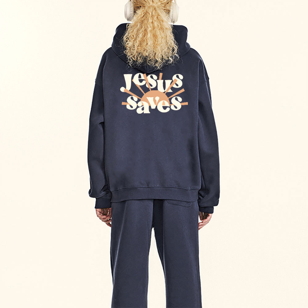 Jesus Saves Christian Fleece Hoodie Set