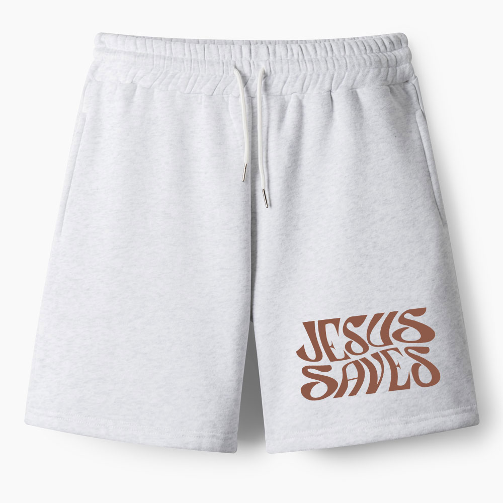 Jesus Saves Christian Fleece Shorts