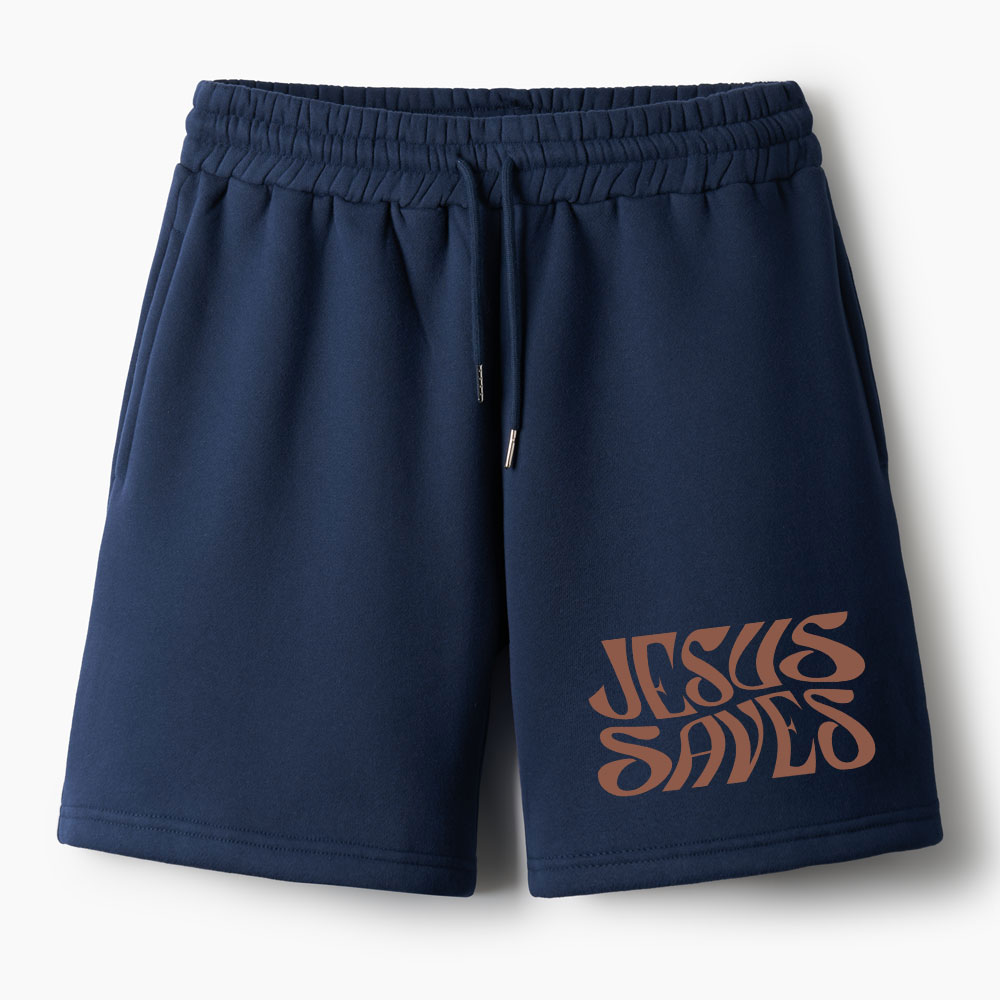 Jesus Saves Christian Fleece Shorts