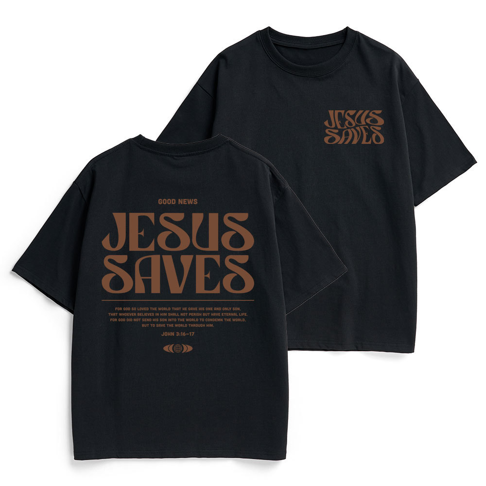 Jesus Saves Christian Heavy Cotton T-Shirt