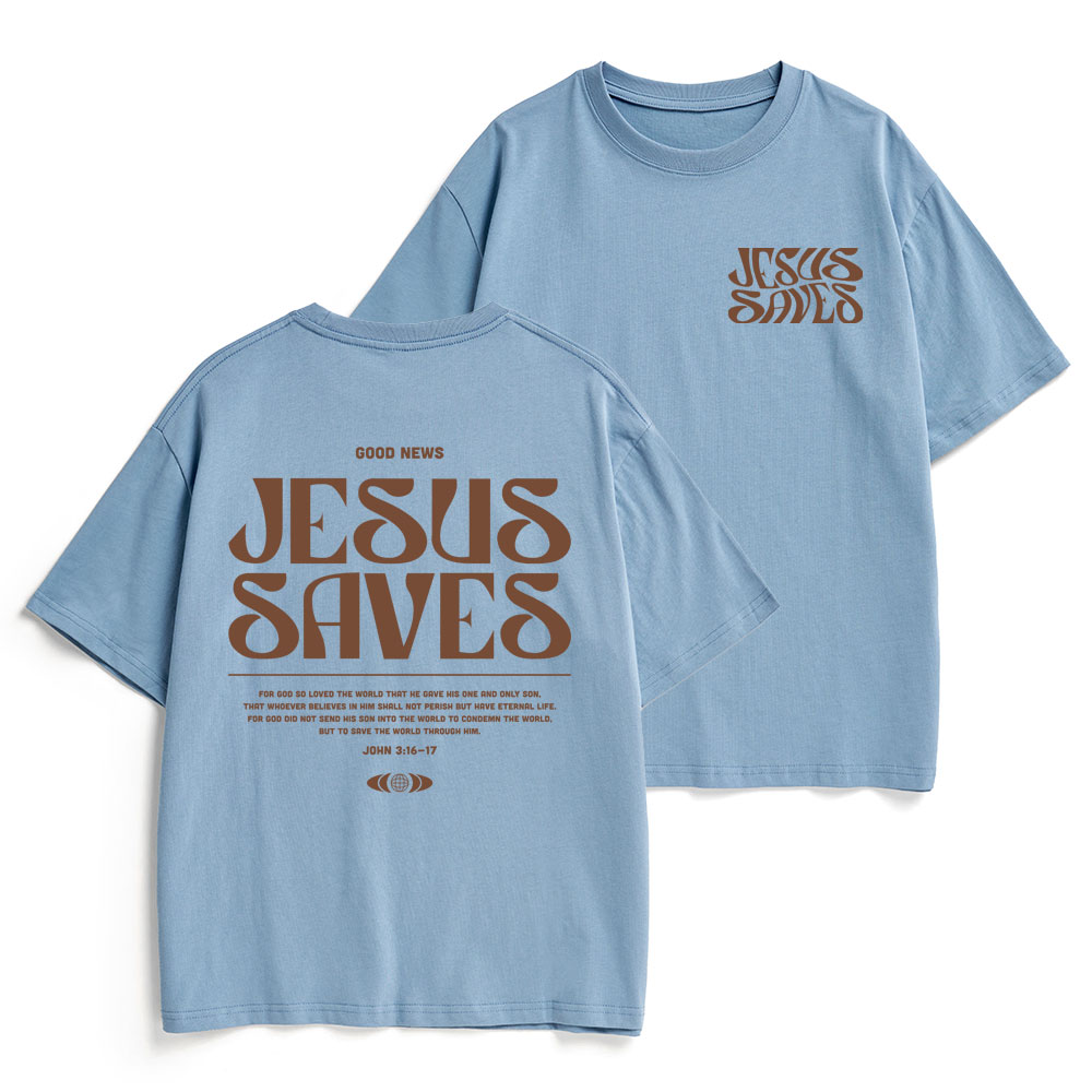 Jesus Saves Christian Heavy Cotton T-Shirt
