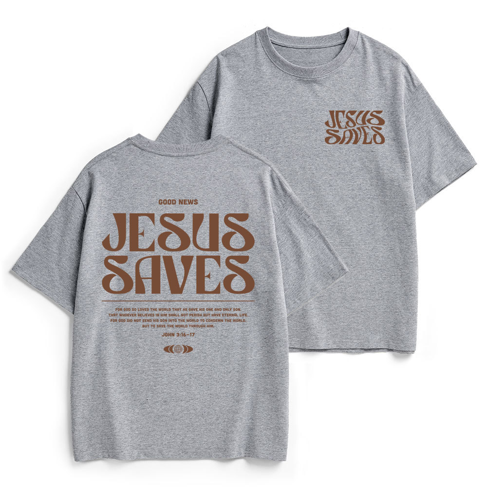 Jesus Saves Christian Heavy Cotton T-Shirt