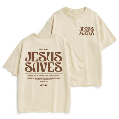 Jesus Saves Christian Heavy Cotton T-Shirt