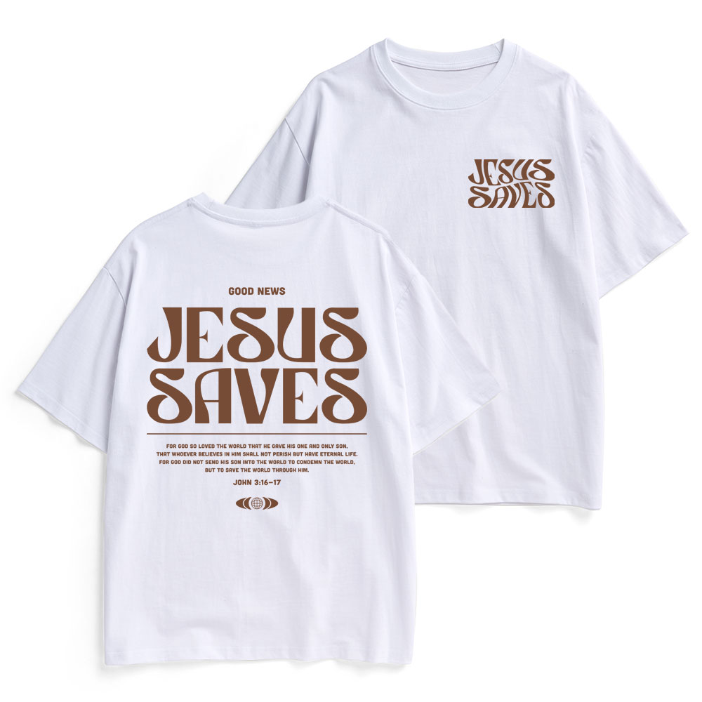 Jesus Saves Christian Heavy Cotton T-Shirt