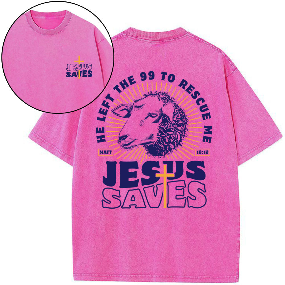 Jesus Saves Christian Lamb Washed T-Shirt
