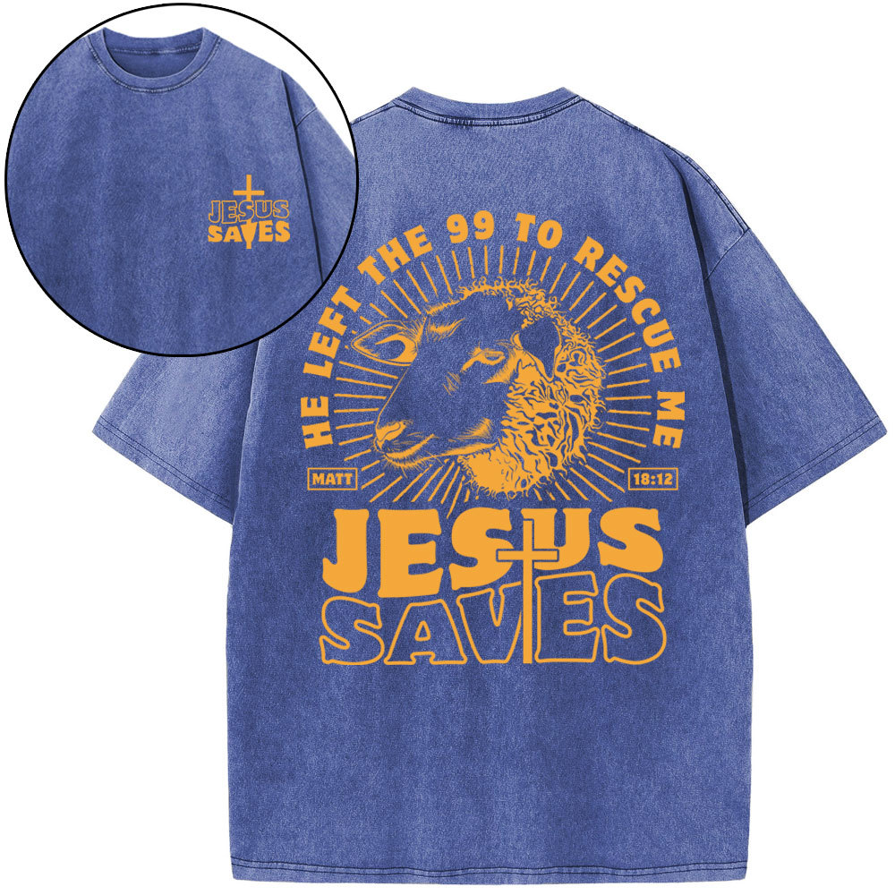 Jesus Saves Christian Lamb Washed T-Shirt