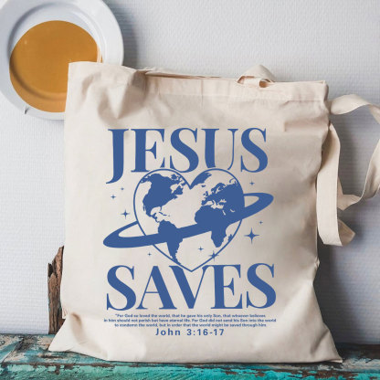 Jesus Saves Christian Tote Bag