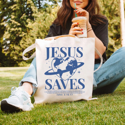 Jesus Saves Christian Tote Bag