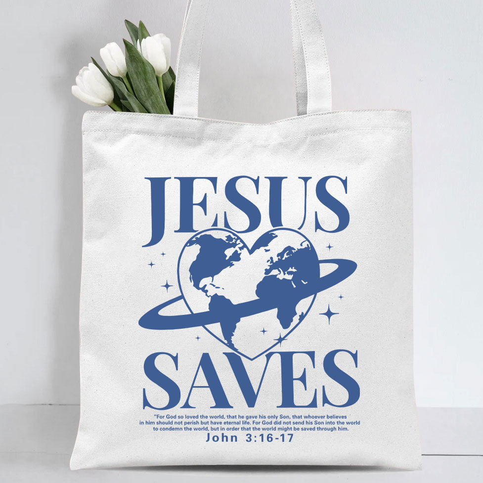 Jesus Saves Christian Tote Bag