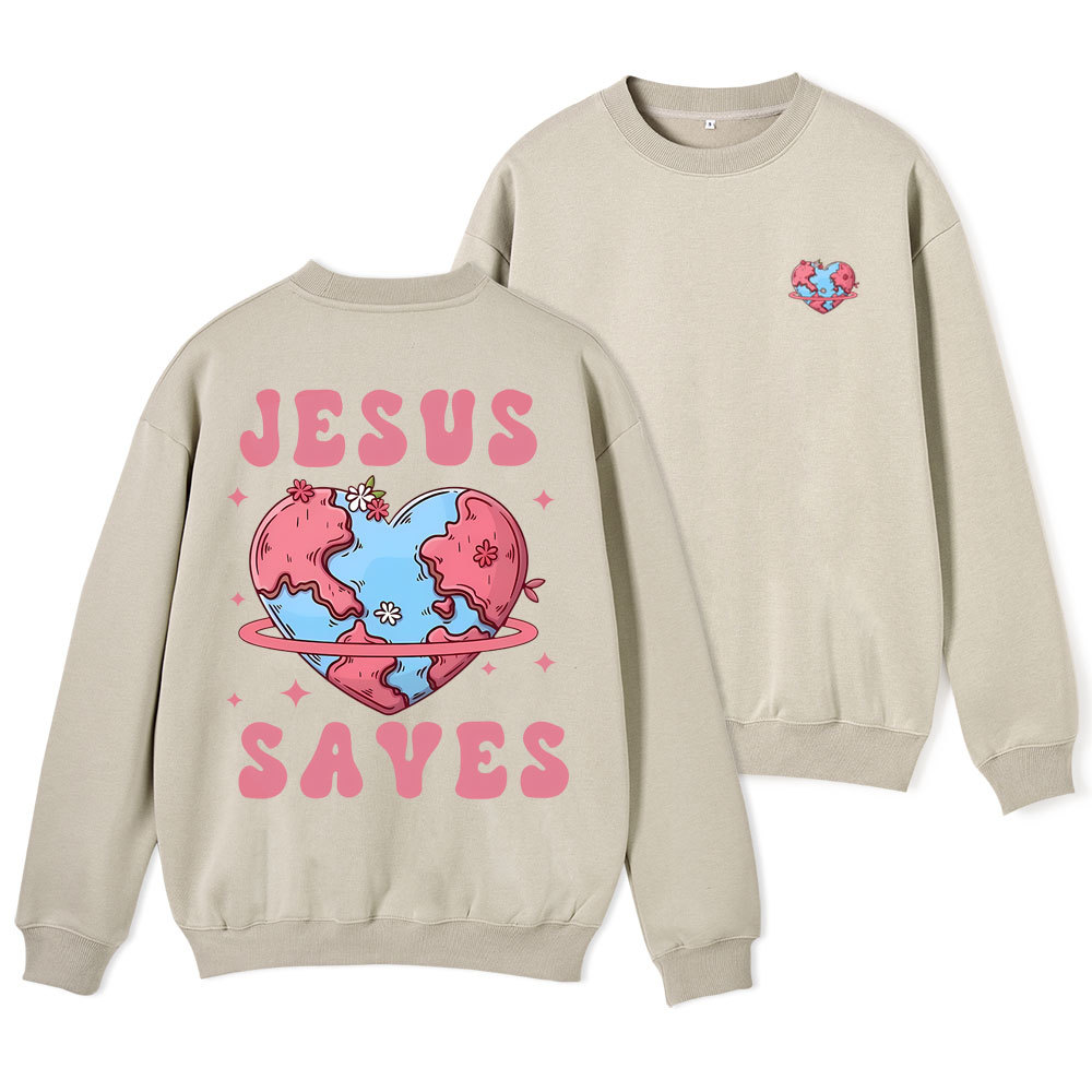 Jesus Saves Christian Fleece Sweatshirt