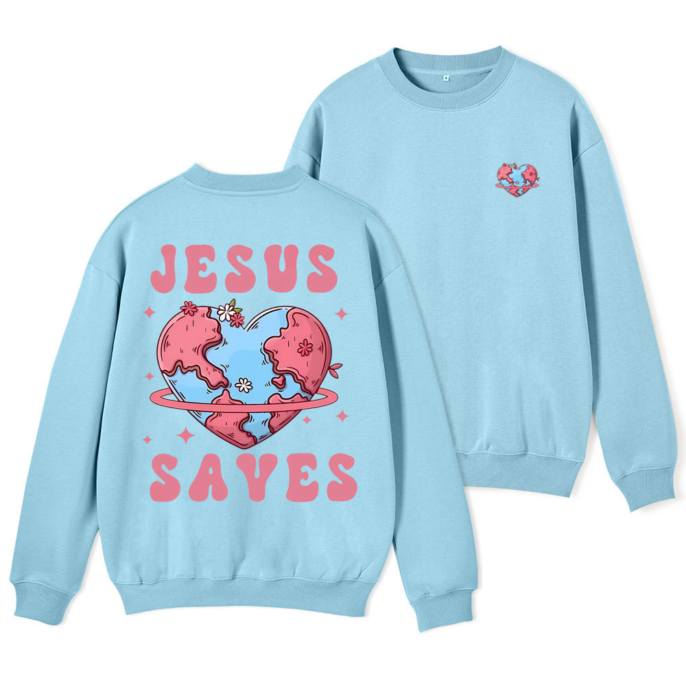 Jesus Saves Christian Fleece Sweatshirt