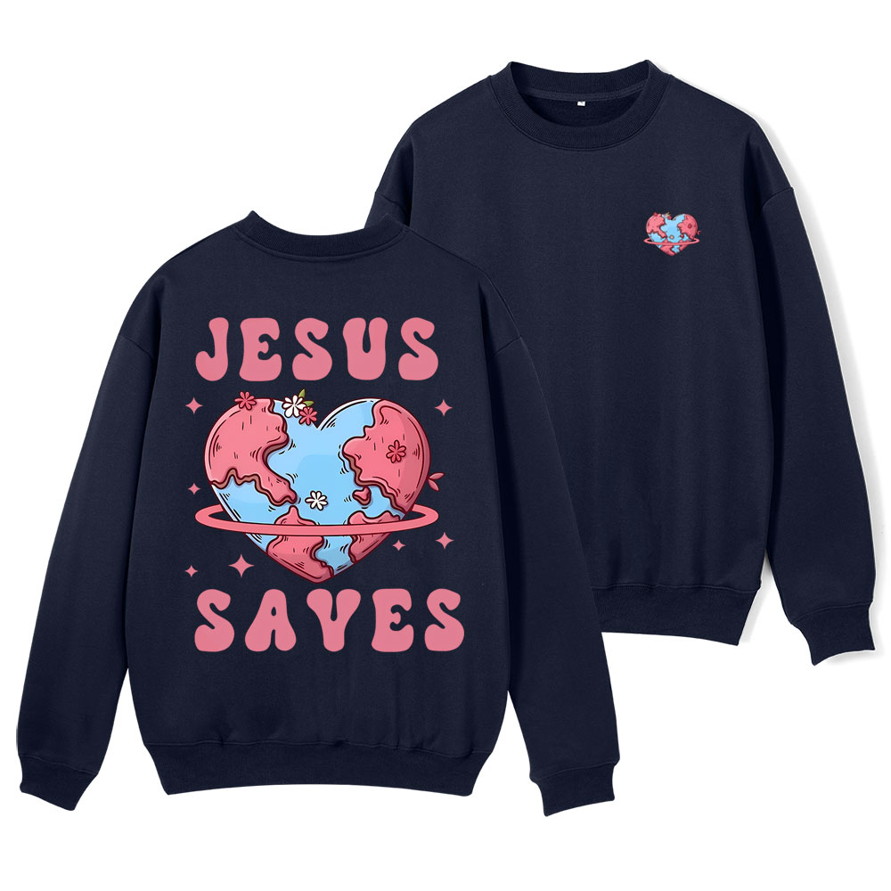 Jesus Saves Christian Fleece Sweatshirt