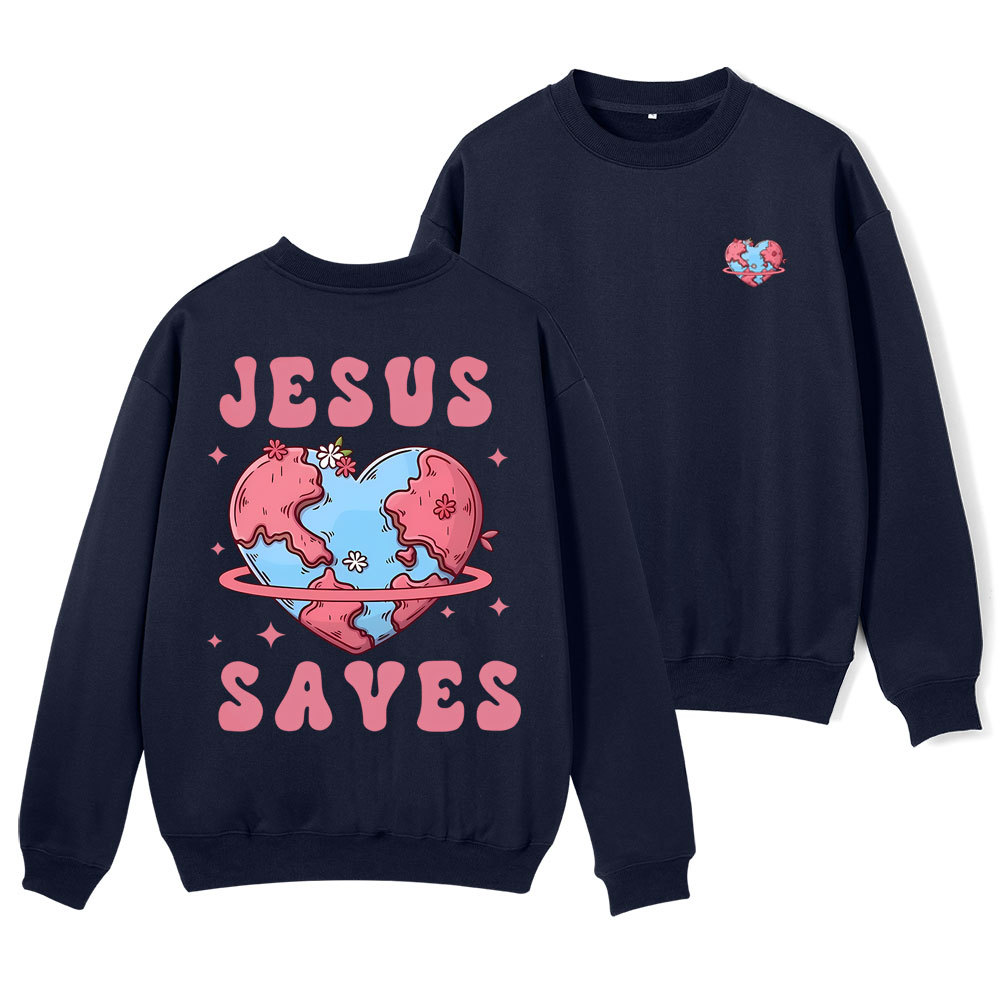 Jesus Saves Christian Fleece Sweatshirt