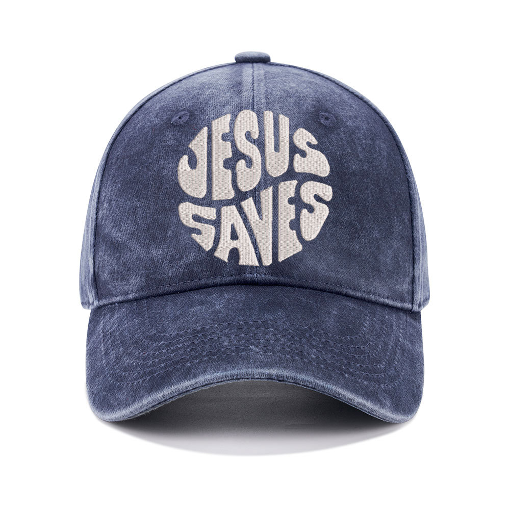 Jesus Saves Christian Washed Hat