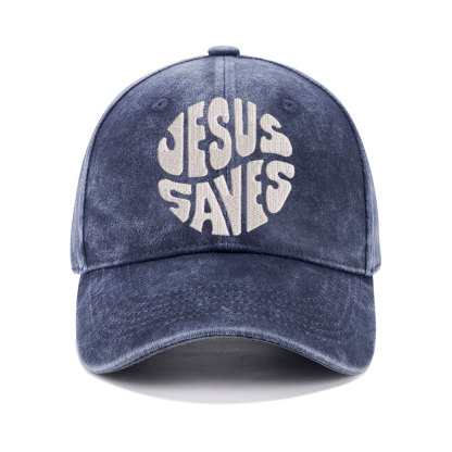Jesus Saves Christian Washed Hat