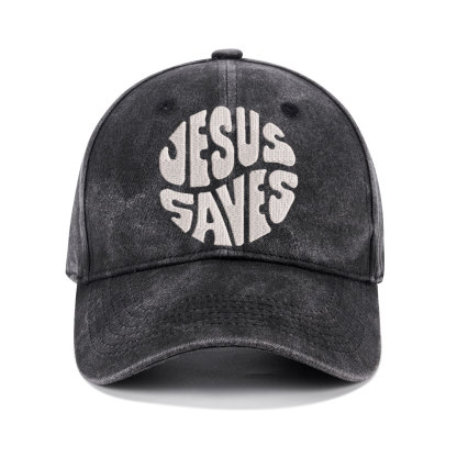 Jesus Saves Christian Washed Hat