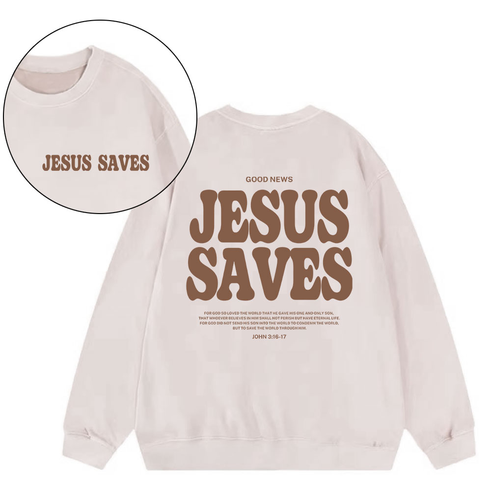 Jesus Saves Christian Washed Sweatshirt
