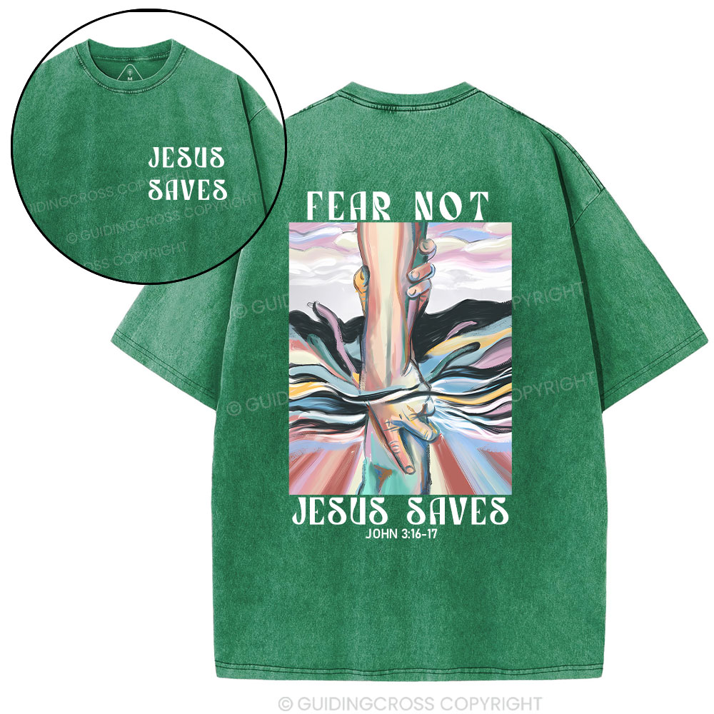 Jesus Saves Christian Washed T-Shirt